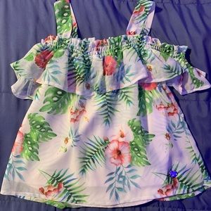 Bebe girls floral tank top size 10/12.